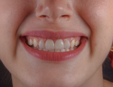 a close up of a person's mouth