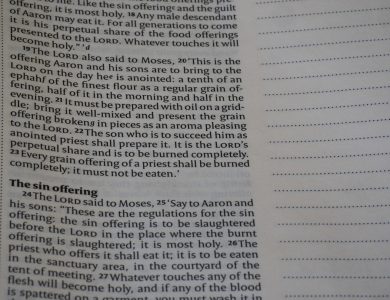 Close-up of a page in a book with text.