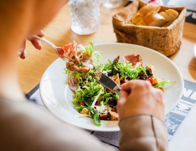 person eating food